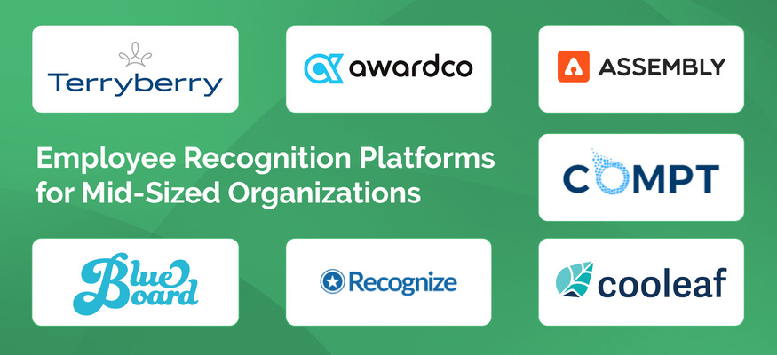 Terryberry and Awardco are among the best employee recognition platforms for mid-sized organizations.