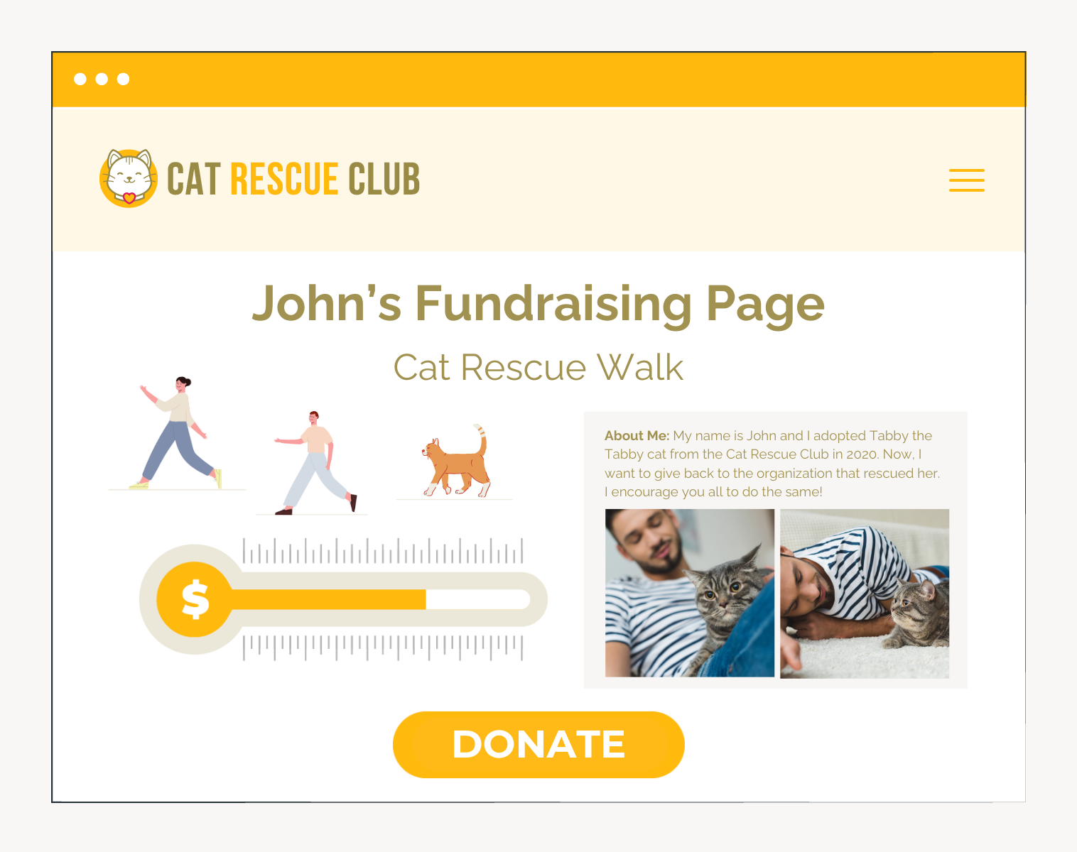 Sample peer-to-peer fundraising page