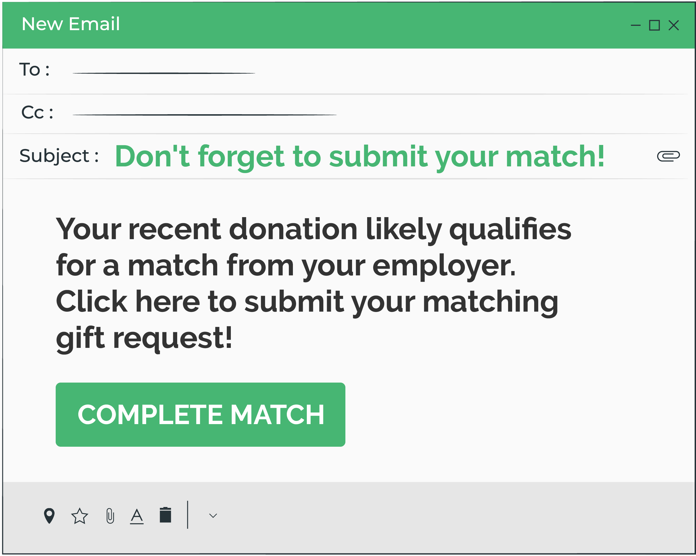 Overcoming matching gift roadblocks - email reminders