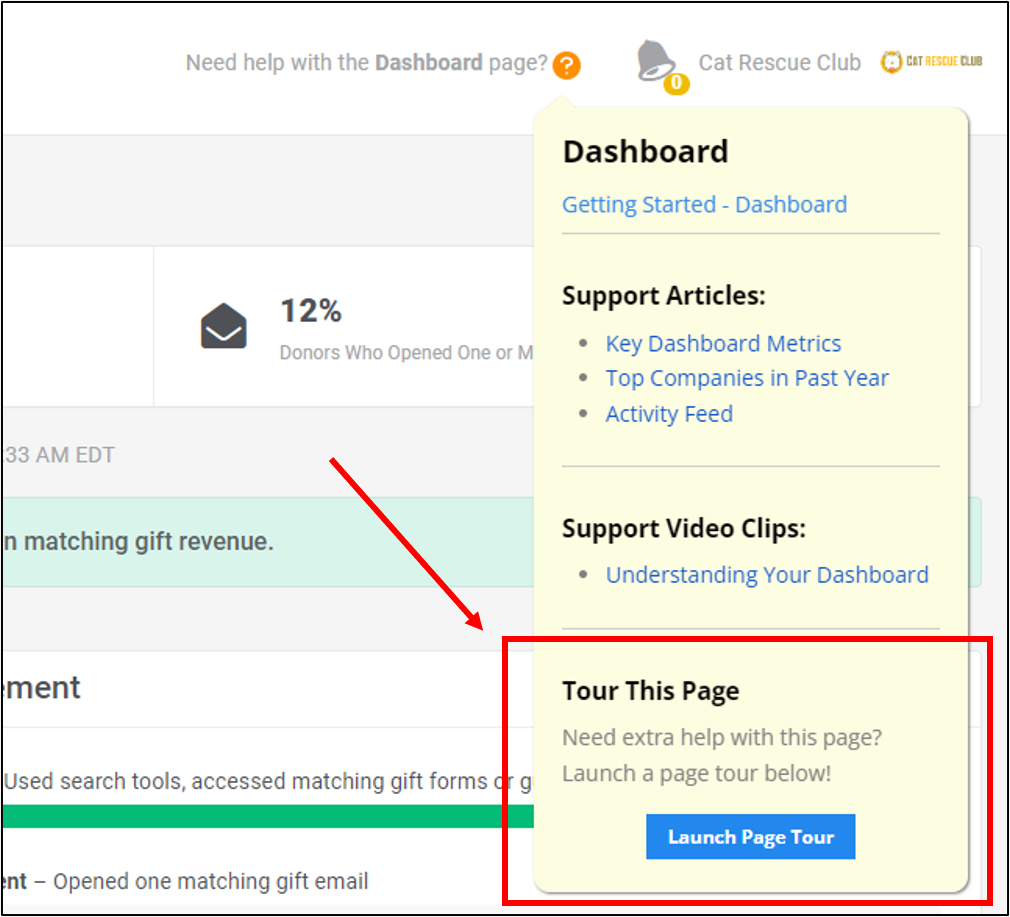 New page tours are always available from the orange question mark on applicable pages.